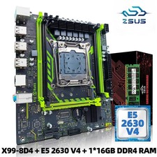 ZSUS X99-8D4 Motherboard LGA2011-3 Intel Xeon E5 2630 V4 CPU 16GB DDR4 RAM Combo picture