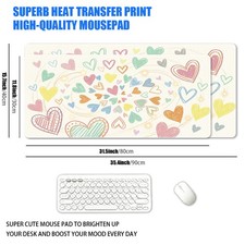 1pc XXL Extra Large Macaron Hand-Painted Heart Vortex Mouse Pad, Healing Color picture