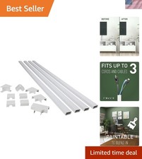 Stylish 12-Piece Cord Cover Kit - 120-Inch White Self-Adhesive Cable Concealer picture