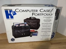 VTG Heritage Computer Laptop Case Portfolio NOS Black Business Briefcase 17” picture