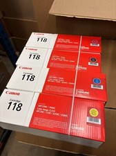 Canon 118 GENUINE new in box full 4 color set black, cyan, magenta, yellow picture