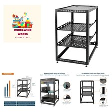 20U Open Frame Network Rack for IT & AV Gear with 2 Shelves - Versatile Setup picture