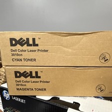 Dell 3010cn Cyan & Magenta Genuine Laser Toner Cartridges picture