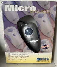 Micro Innovations Scroll Track Ball mouse, New Sealed 5 Button Trackball Vintage picture