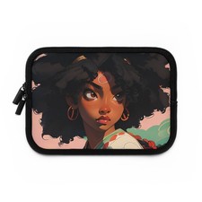 Black Girl Anime Laptop and Tablet Sleeve, Anime Laptop Case, 7, 10, 13, 15, 17