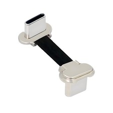 USB C Dual 90 Degree Angled PD 65W Fast Charge Data Extension Flat Cable 2cm picture