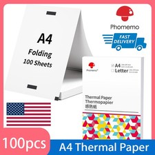 100-500PCS Thermal Paper A4 Foldable for Portable Printer For Phomemo M08F Lot picture