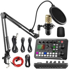 Podcast Equipment Bundle F998 Live Sound Card with BM800 Microphone Kit picture