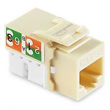 NavePoint 90 Degree Cat5e Keystone Jack, RJ45 Ethernet, Type 110 Ivory, 25-Pack picture