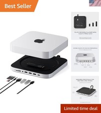 Sleek Silver Mac Mini Stand & Hub with 10Gbps Data Transfer - M1/M2 Ready picture