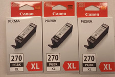 LOT OF 3 Canon PGI-270XL Genuine Pigment Black Ink Tank - Sealed picture