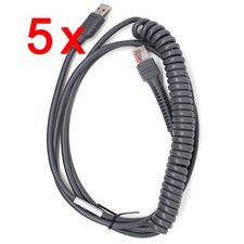 5pc 9FT Coiled USB Cable for Motorola Symbol LS2208 LS2200 LS4208 CBA-U12-C09ZAR picture