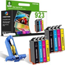 High Capacity 923 Ink Cartridges Combo Pack no Chip Incld Chip Tool - SAVE 8 pk picture