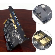 USB3.2 GEN1 PCI-E Expansion Card 5 Ports 2*Type-C 3*USB-A 19 Pin Connector 5Gb31 picture