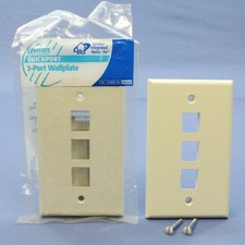 Leviton 41080-3AP Almond 1-Gang 3-Port Unbreakable Nylon Wallplate Cover 2pcs picture