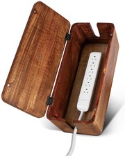 Large Cable Management Box - Wood Wire Organizer & Power Strip Cord Hider, Tidy picture