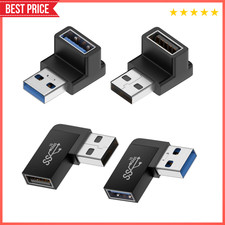 4 Pack 90 Degree USB 3.0 Adapter Male to Female Right Angle Extender Connector picture
