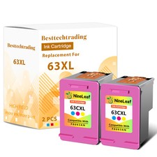 2Pk 63XL Tri-Color Ink for HP Envy 4512 4516 4520 4522 OfficeJet 3830 4650 5255 picture