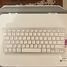 New Anker Ultra-Slim Bluetooth Wireless Keyboard Model A7726 White Silver iOS PC picture