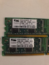 ProMOS 256MB (2x128MB) DDR1 PC2700 DDR333 CL2.5 Desktop RAM Memory Lot picture