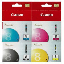 4 Pack GENUINE Canon CLI-8 Ink Cartridge for PIXMA iP3300 iP3500 iP4200 MP500 picture