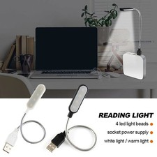 USB LED Book Light Flexible 4 LED Reading Lamp for Laptop PC Notebook Portable picture