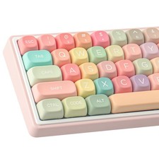 TYRIXKI PBT Keycaps 126 Keys MOA Profile Cute Keycap Rainbow Candy Keycaps picture
