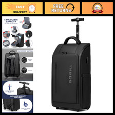 Waterproof Rolling Backpack with Wheels, USB Ports, 15.6