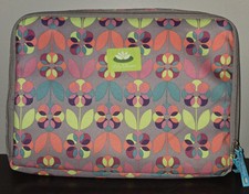 Lily Bloom Multicolored Flowers Laptop Tablet Case Soft Shell Zip Top Handle  picture