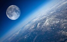 Landscape earth planet moon mountains sky Custom Gaming Mat Desk picture