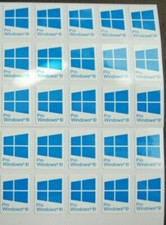 25 PCS Sticker for Window 10 Pro Blue Badge Logo Decal Cyan Color 22mm x 16mm picture