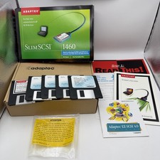 Vtg Adaptec SlimSCSI 1460 PC Card SCSI Box, Manuals, Floppy Disks Only NO CARD picture