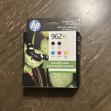 Authentic HP 962 XL 5 PACK (6ZA57AN) Expired 08/26 Brand New Black/Color Yellow picture