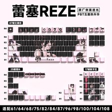 129/135-Key Anime Theme Transparent PBT Keycaps Side-Engraved for Keyboard NEW picture