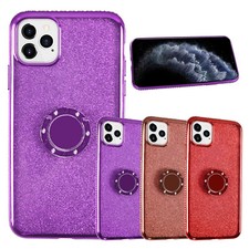 New iPhone 12 Mini / 12 / 12 Pro Max Soft TPU Glitter Bling Rhinestone Ring Case picture