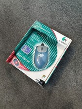 New VTG Logitech iFeel Mouse Wheel Mouse M-UN58a USB Transparent Retro PC RARE picture
