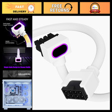 90° Right-Angle 8PIN PSU CPU Extension Cable, 5V ARGB 18AWG, 30CM White for Clea picture