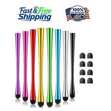 Long Handled Rubber Tip Stylus with Replaceable Tips - 8 Pcs Set for All Devices picture