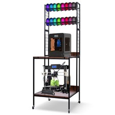 Heavy Duty Mobile 3D Printer Stand w/ Double Layer Filament Storage Rack+Wheels picture