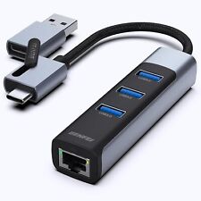 BENFEI 2in1 USB-C/USB 3.0 to Ethernet Adapter with 3*USB 3.0 Ports Compatible picture