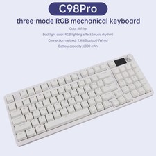 98-Key 2.4G Wireless Bluetooth Three-Mode Mechanical Keyboard RGB Hot-Swappable✅ picture