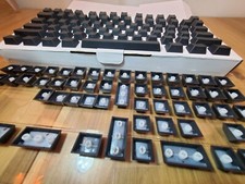 130 PBT Keycaps Black Side Print ALL CAPITOL LETTERS Minimalist Low Profile New picture