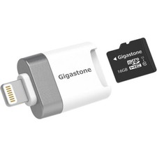 Gigastone iPhone microSD card reader [Apple Mfi Certified] with 16GB memory card picture