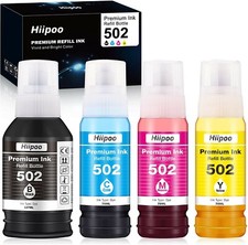 Hiipoo 502 Refill Ink Bottles Replacement Black Yellow Cyan and Magenta picture
