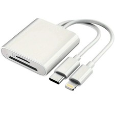 Apple USB C to Lightning Micro SD Card Reader Adapter 4-in-1 Apple MFI Certified picture