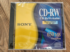 ONE Sony CD-RW 650 MB ReWritable Disc Multi Speed Brand NEW Sealed picture
