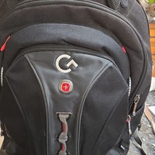 Wenger Checkpoint Friendly Padded Laptop Backpack Solid Black Gray Red picture