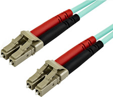 15M (50Ft) LC/UPC to LC/UPC OM3 Multimode Fiber Optic Cable, Full Duplex 50/125, picture