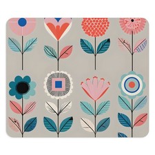 Retro Floral Pattern Mouse Pad | Pink Blue Scandinavian Flowers picture