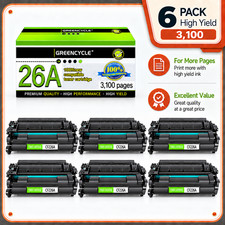 GREENCYCLE 6 Pack 26A CF226A Toner Cartridge for HP M402n M402dn M426fdw M426fdn picture